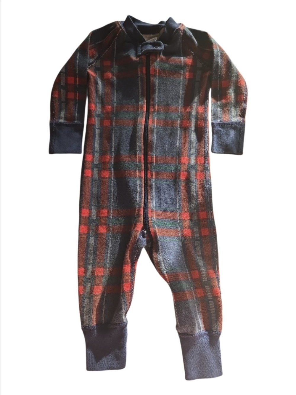 Hanna Andersson Baby Holiday Tartan Plaid Zip Sleeper Pajamas - 6-12 Months EUC